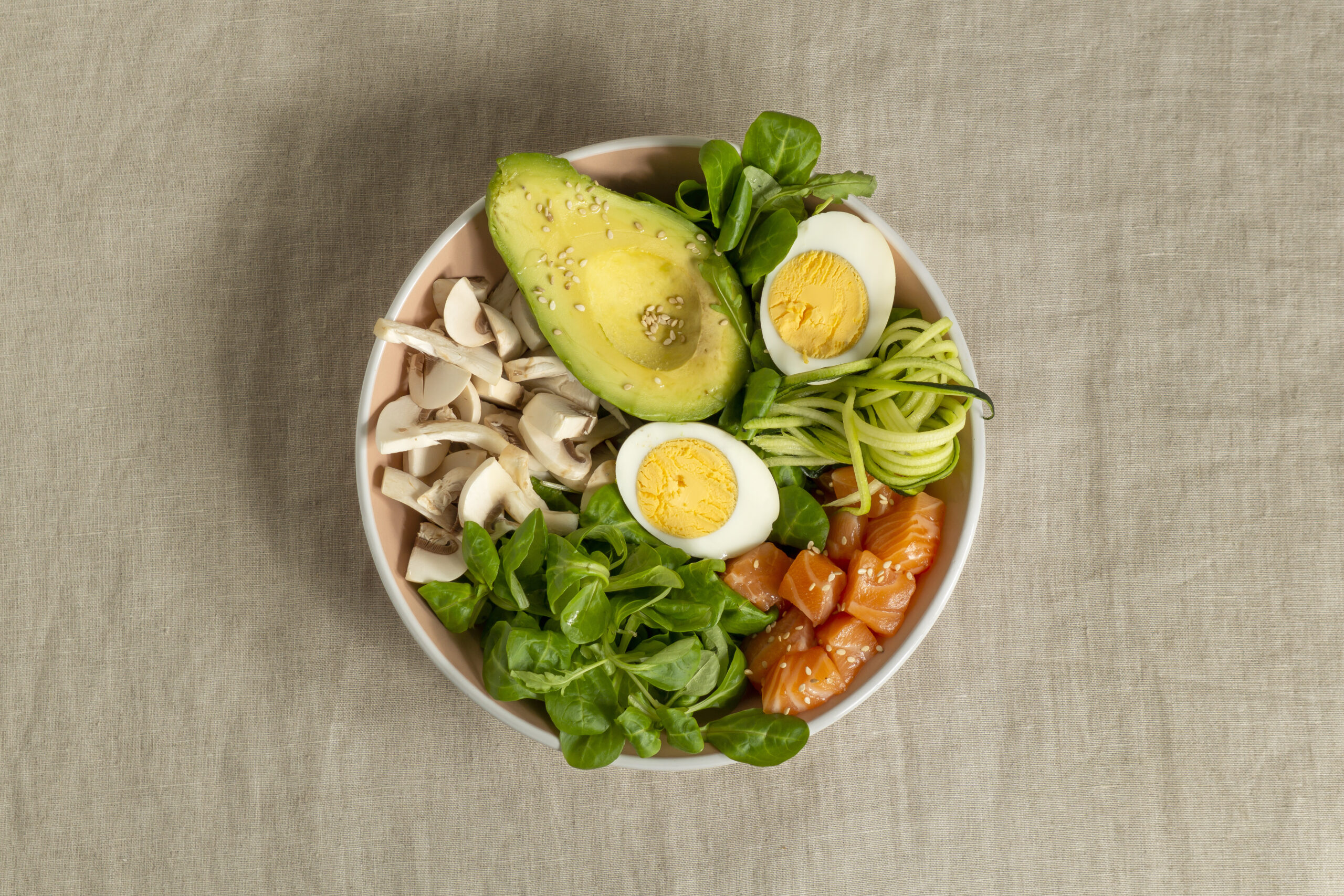 top view delicious egg salad